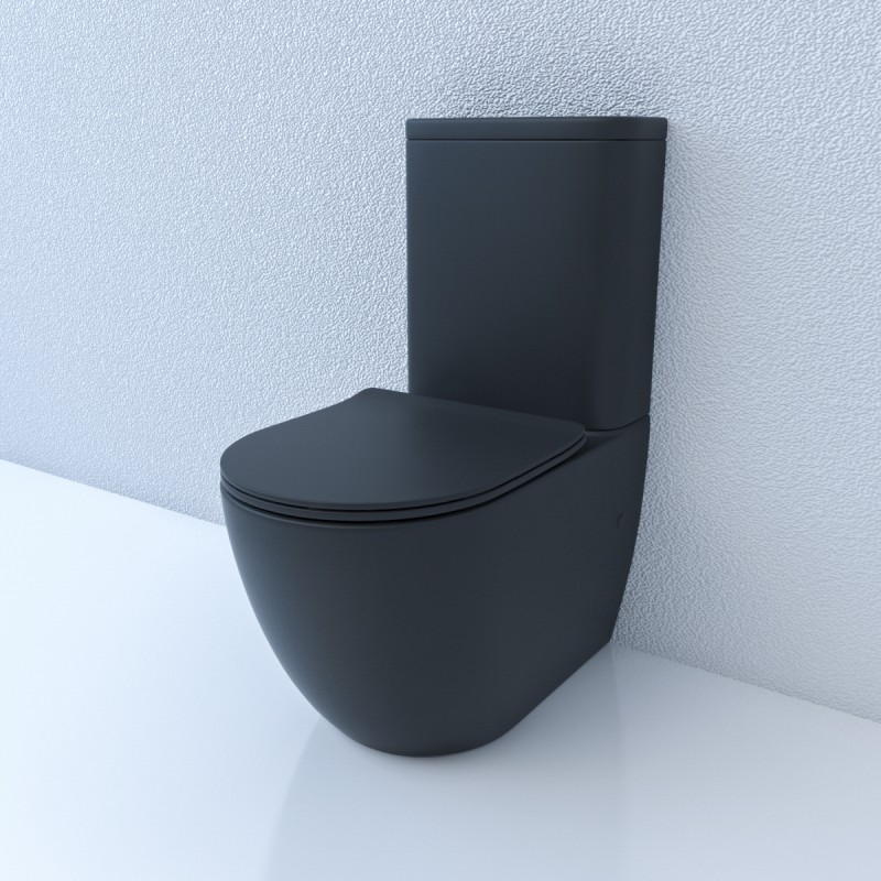 унитаз напольный esbano fortex-n 61x36 сиденье duroplast, softclose черный матовый