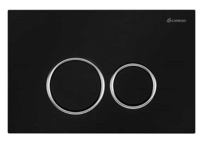 клавиша смыва caprigo dew-r abs da001-black/crm черный матовый / хром