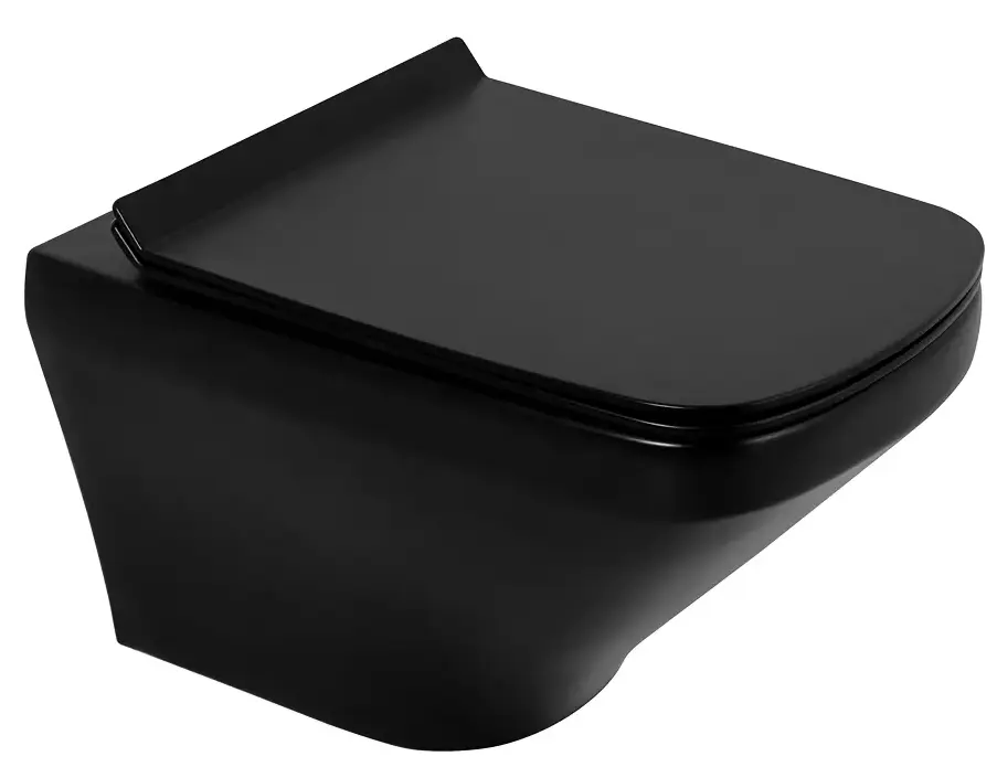 унитаз подвесной belbagno sela bb3201chr-mb/bb3201sc-mb 36x54 сиденье soft close, черный матовый