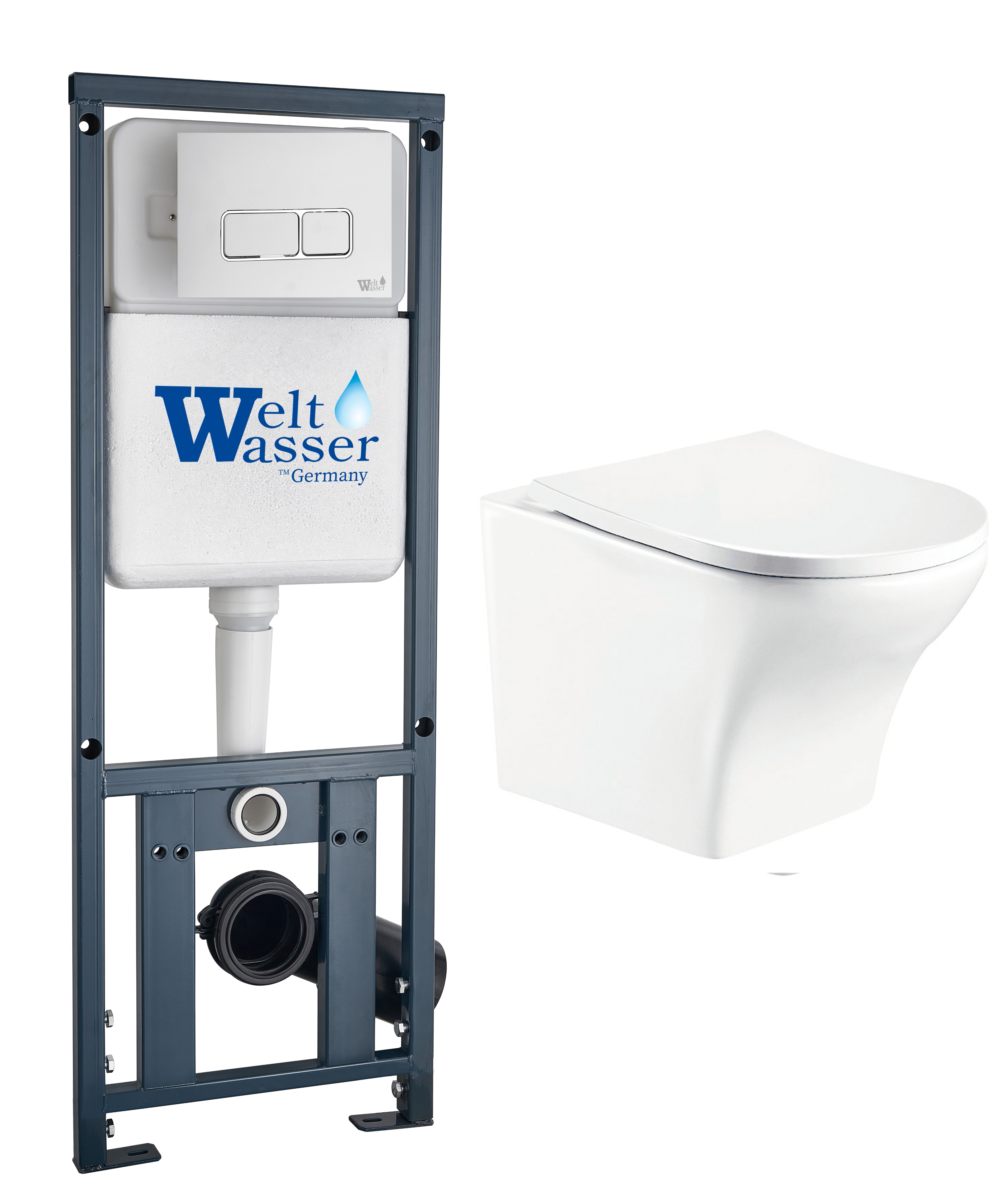 комплект инсталляции welt-wasser marberg 410 с унитазом odenbach 004 gl-wt и клавишей смыва mar 410 se gl-wt белый глянец