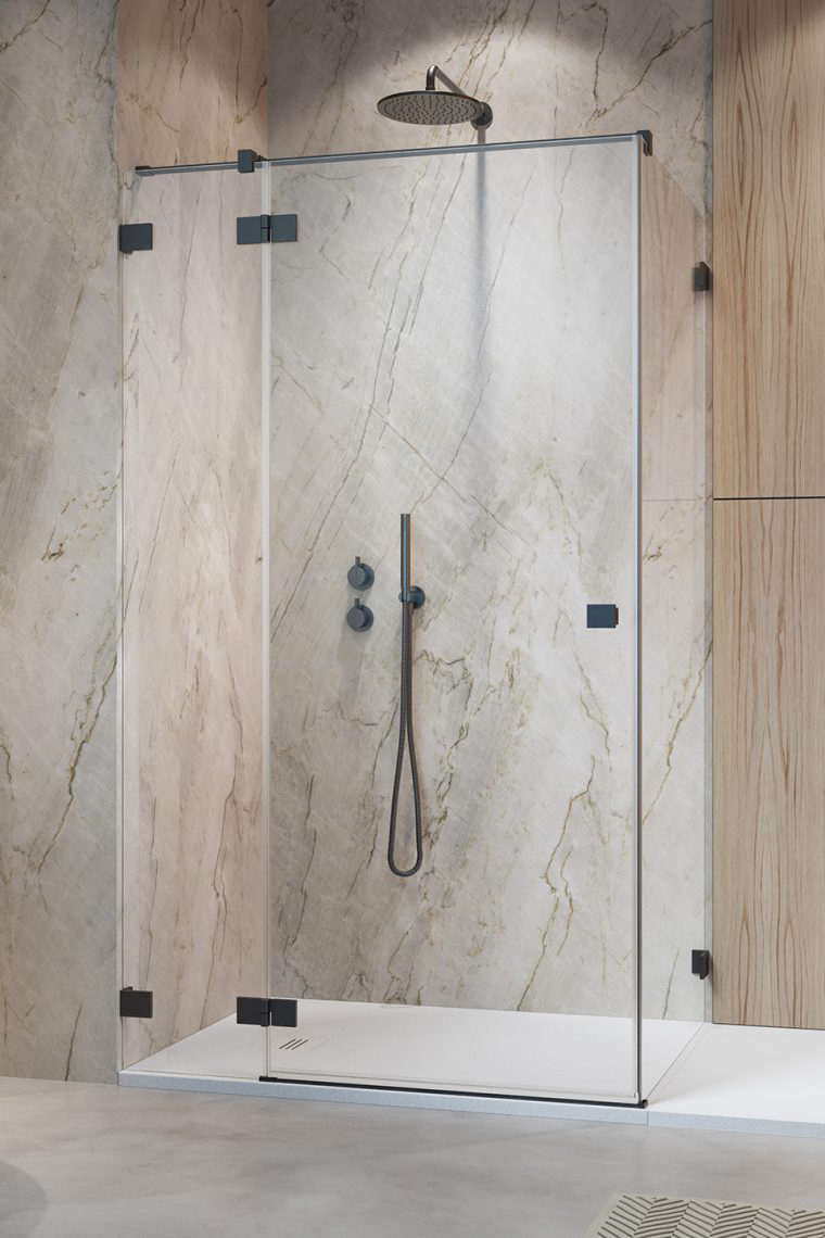 душевой уголок radaway essenza pro brushed gunmetal kdj l 120x120 прозрачное стекло / профиль брашированная оружейная сталь (левый)