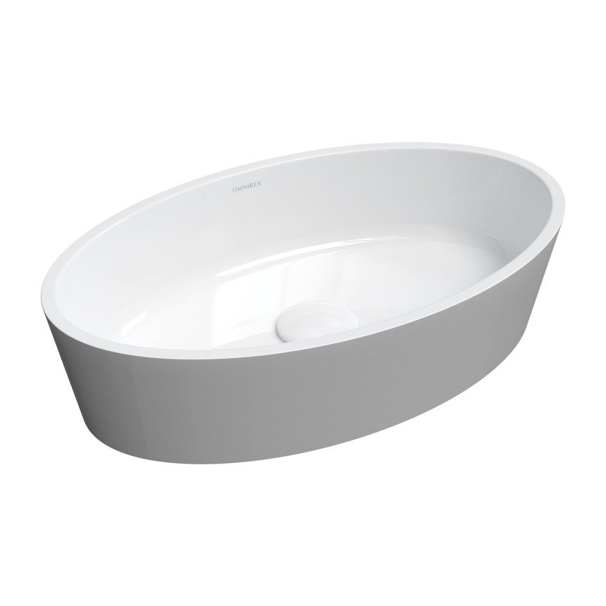 умывальник omnires bari m+ bari500unbsp 50x30 белый/ серый