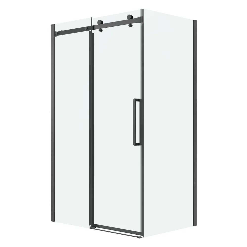 душевой уголок grossman classic 120x100 стекла прозрачные, профиль графит