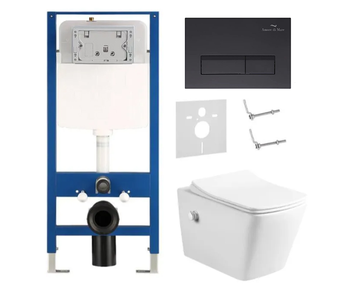 комплект инсталляции amore di mare quickfit 50114 и клавиши смыва 404mb с унитазом garda bidet p310x