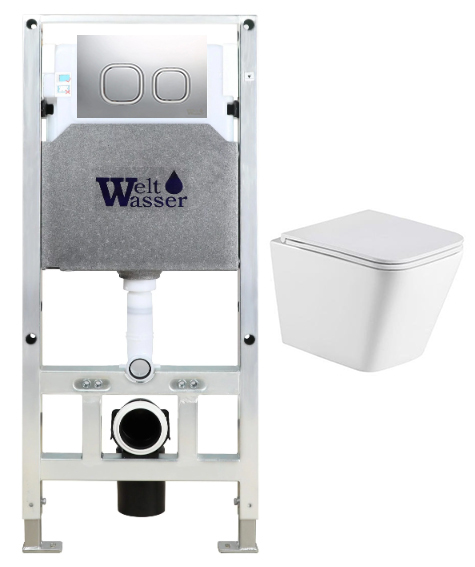 комплект инсталляция welt-wasser amberg 506 st для унитаза gelbach 043 mt-wt с клавишей смыва amberg rd-mt cr