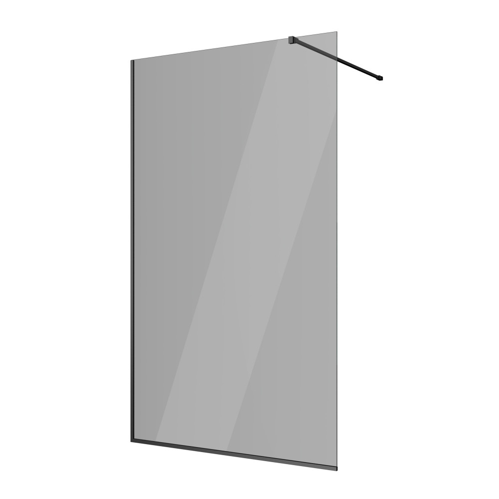 душевой уголок berges sky black 110x200 стекла тонированные, профиль черный матовый