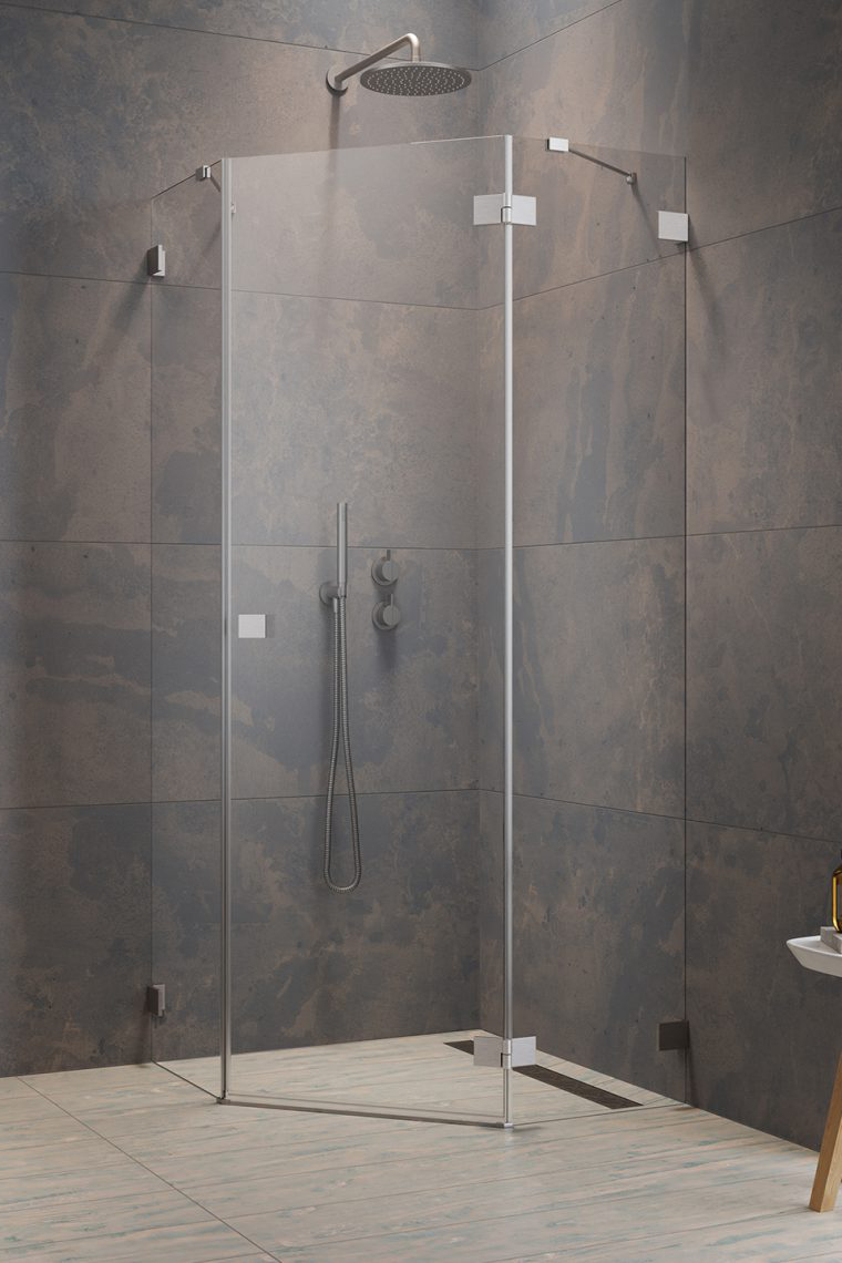 душевой уголок radaway essenza pro brushed nickel ptj r 90x100 прозрачное/брашированный никель