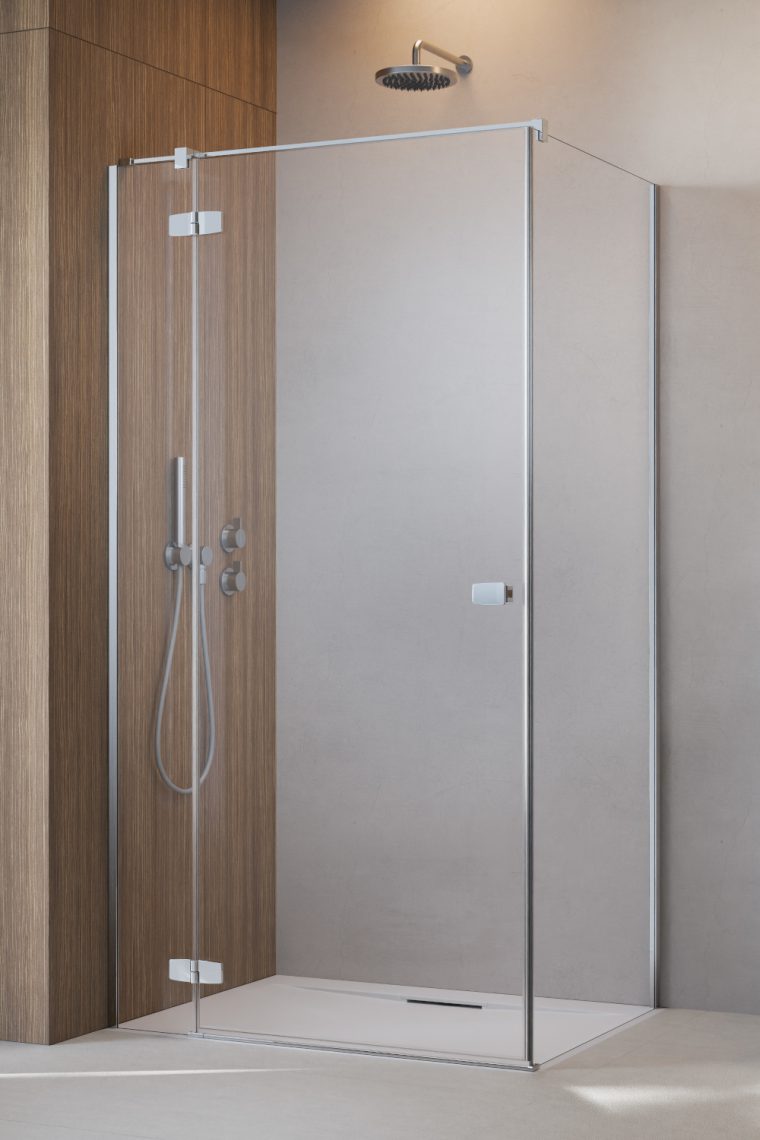душевой уголок radaway fuenta kdj 120x110 левый, стекла прозрачные, профиль хром