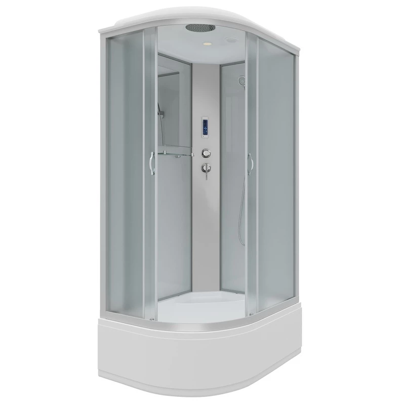 душевая кабина niagara ng-2310-14rp 120x80 правая, с электроникой, стекла матовые, профиль серебро