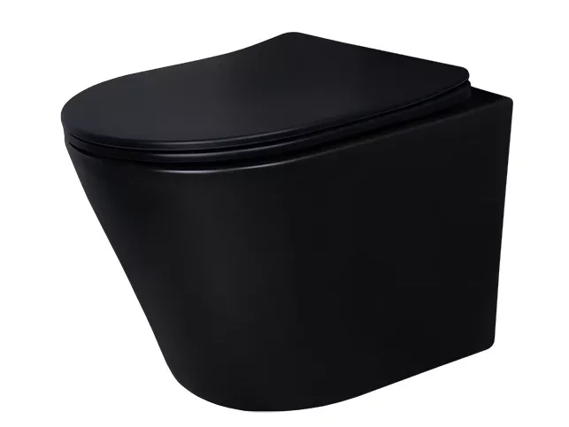 унитаз подвесной gid tr2130bm 36,5x48 безободковый черный матовый softclose