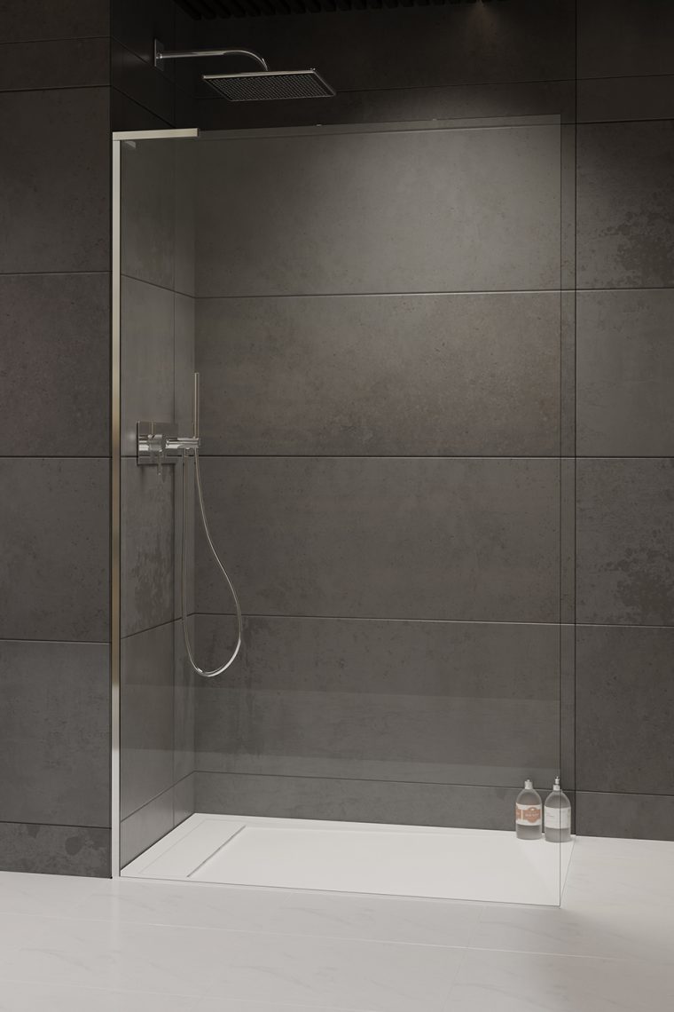 душевой уголок radaway walk-in modo sl ii 80 left прозрачное стекло / профиль хром