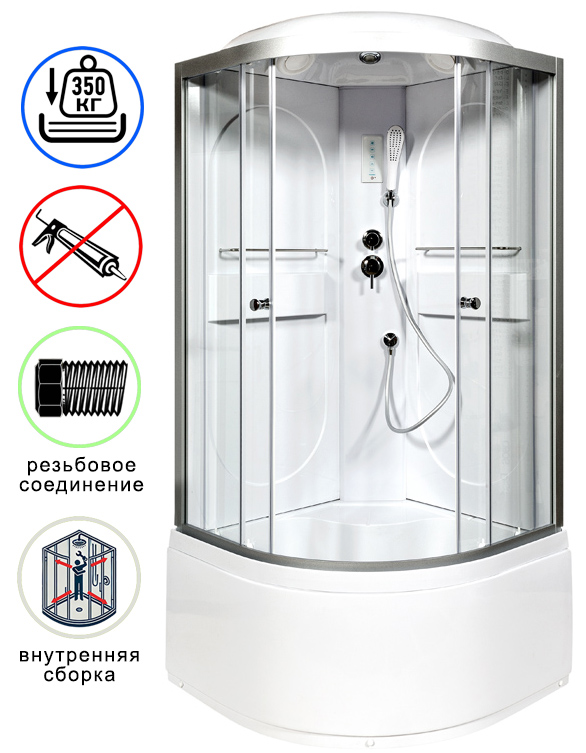 душевая кабина avacan l610el ava 100x100 с электрикой
