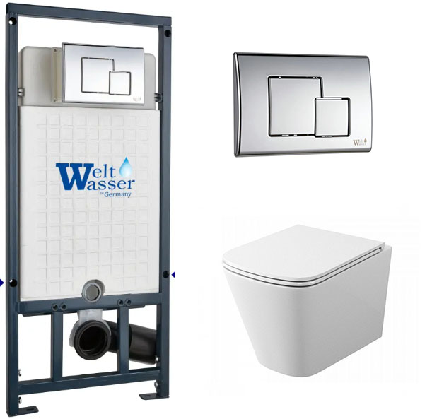 комплект инсталляции welt-wasser marberg 507 se с клавишей смыва cr и унитазом teymi t40302