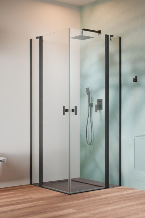 душевой уголок radaway nes brushed gunmetal kdd ii 90x90 стекла прозрачные, профиль брашированная оружейная сталь