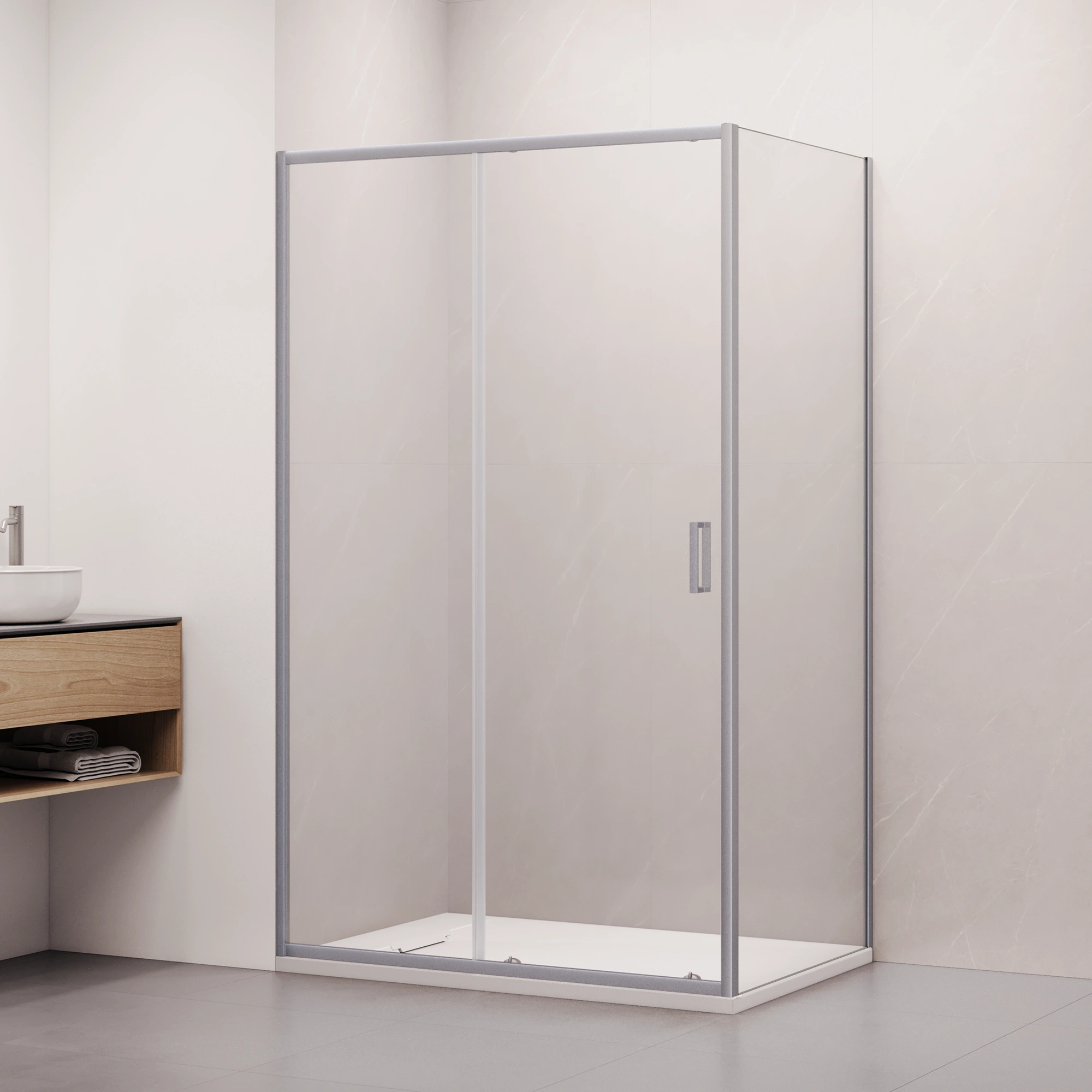 душевой уголок rgw classic cl-145-s 100x80 стекла прозрачные / профиль сатин