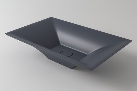 умывальник накладной holbi sirius 57x35 solid surface черный матовый