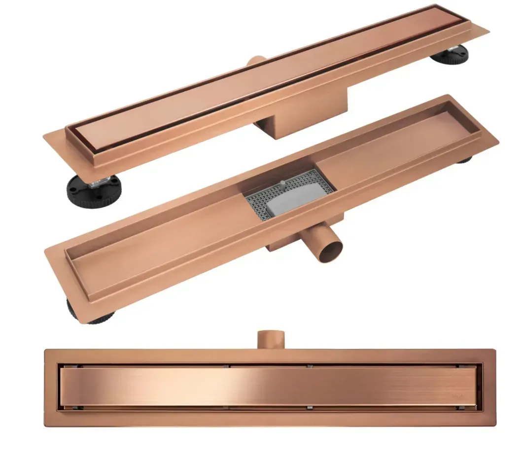 душевой лоток rea neox 80 brushed copper матовая медь