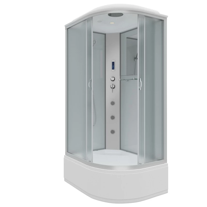 душевая кабина niagara ng-2310-14lf 120x80 левая, с гидромассажем, стекла матовые, профиль серебро