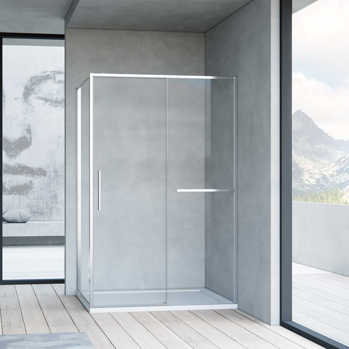 душевой уголок vincea slim soft vsr-1ss1015cl 150x100 прозрачное стекло / профиль хром