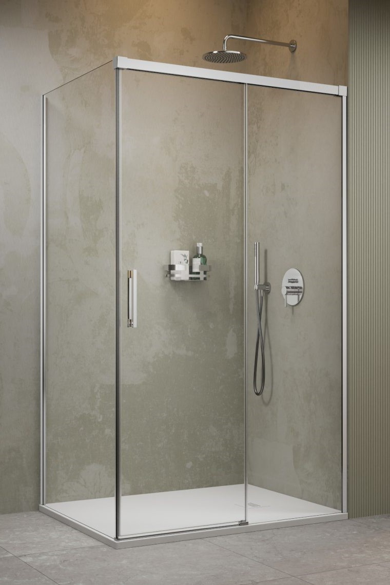 душевой уголок radaway idea 8 kdj 140x80 правый, стекла прозрачные, профиль хром