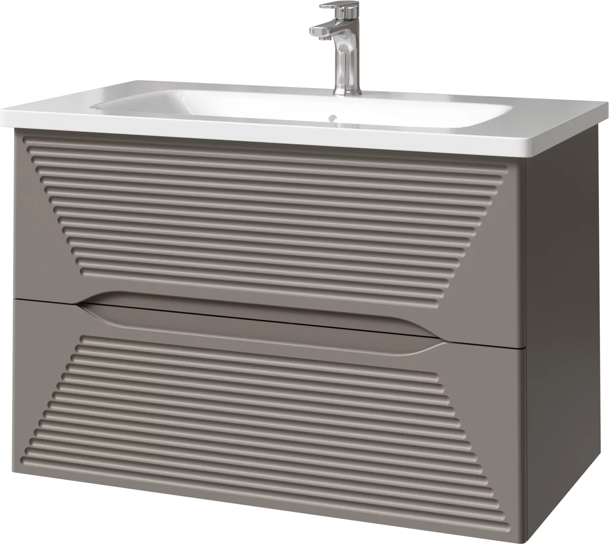 тумба подвесная caprigo modo terza 80 35613-sf025 серый матовый
