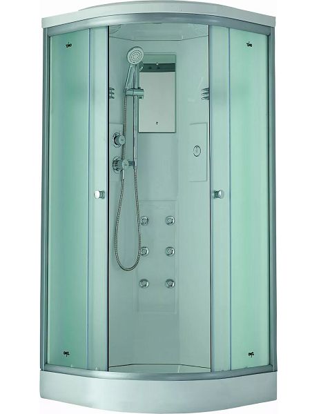 душевая кабина timo standart t-5509 г/м 90x90 с гидромассажем, стекла матовые, профиль хром