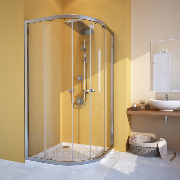 душевой уголок gutewetter shape round gk-864a 90x90 (хром/стекло графит)