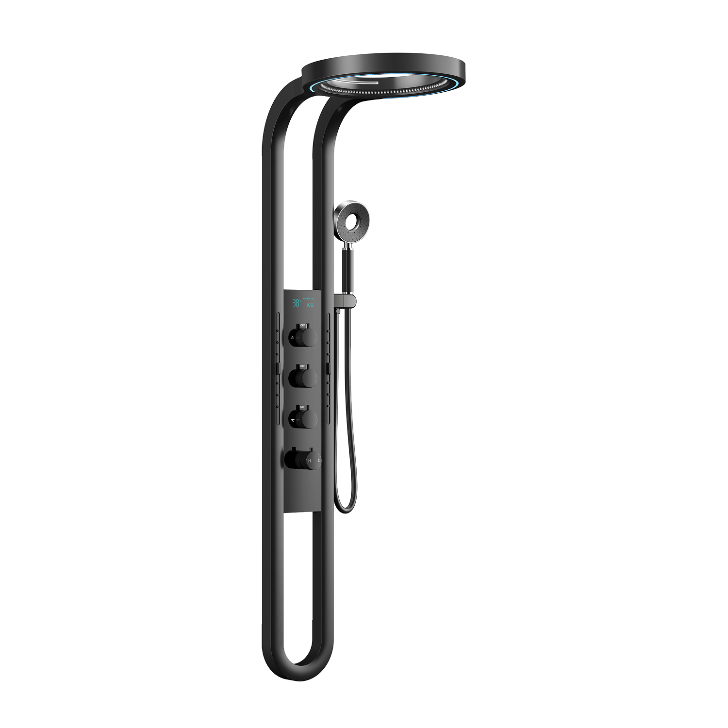душевая панель black&white gravity w075mb черный матовый