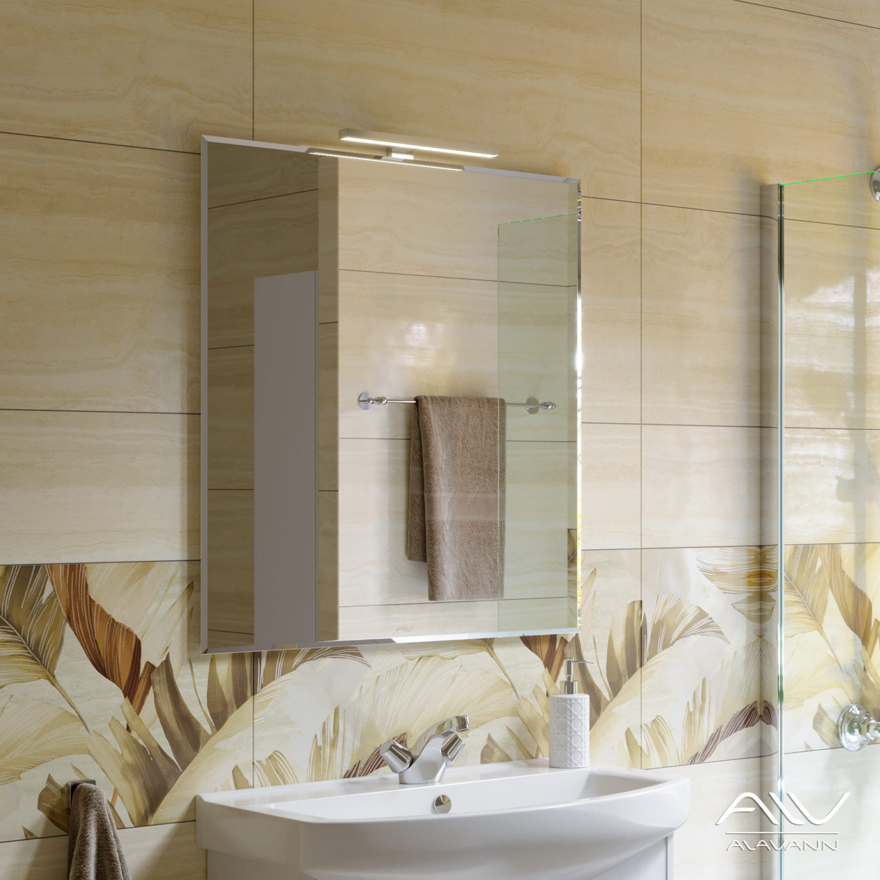 зеркало alavann crystal 75 белое