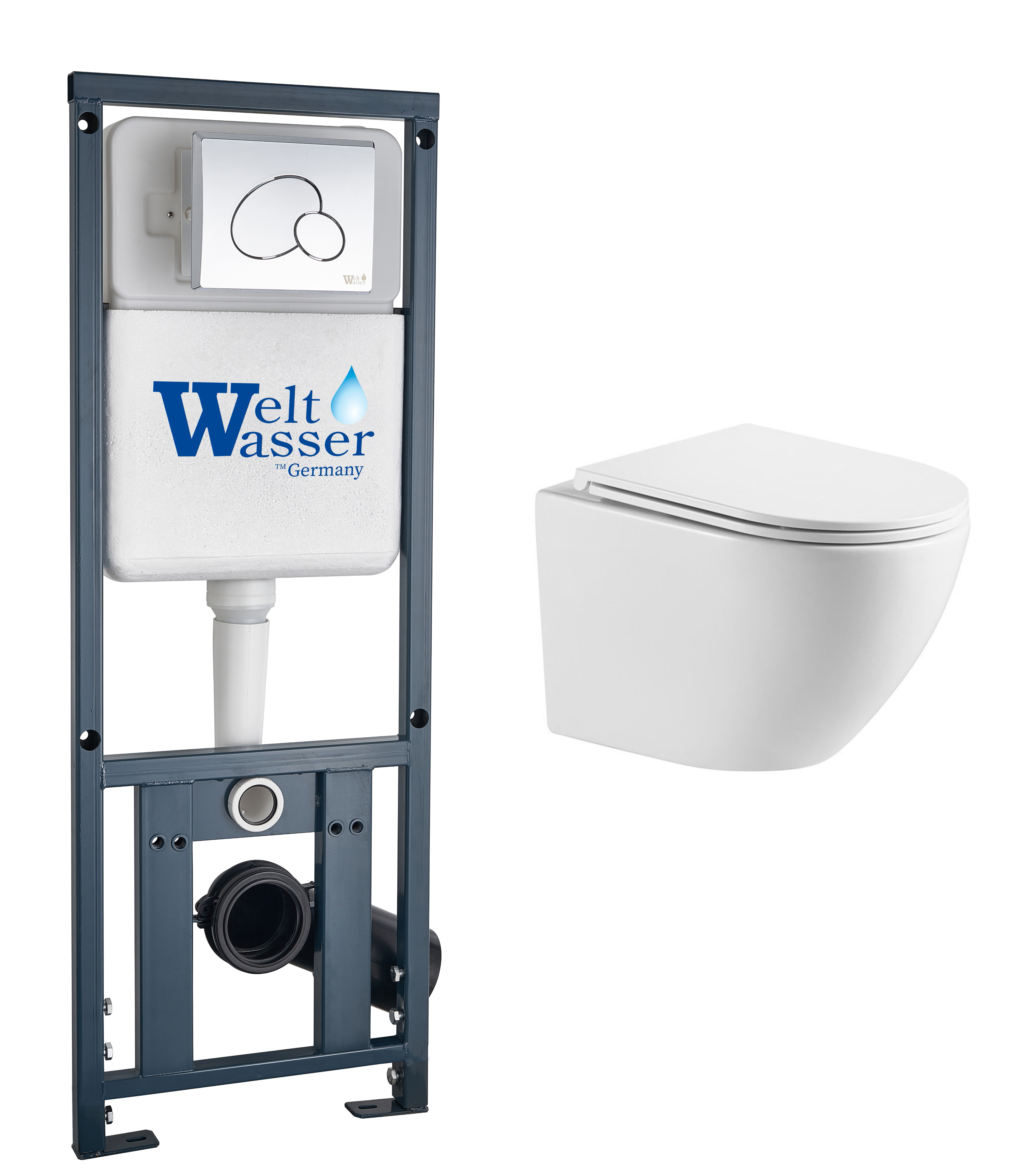 комплект инсталляции welt-wasser marberg 410 с унитазом merzbach 041 xl gl-wt и клавишей смыва mar 410 rd хром
