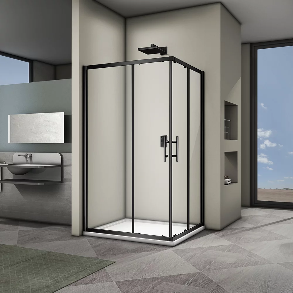 душевой уголок veconi rv30b-12090-01-c3 120x90 стекла прозрачные, профиль черный