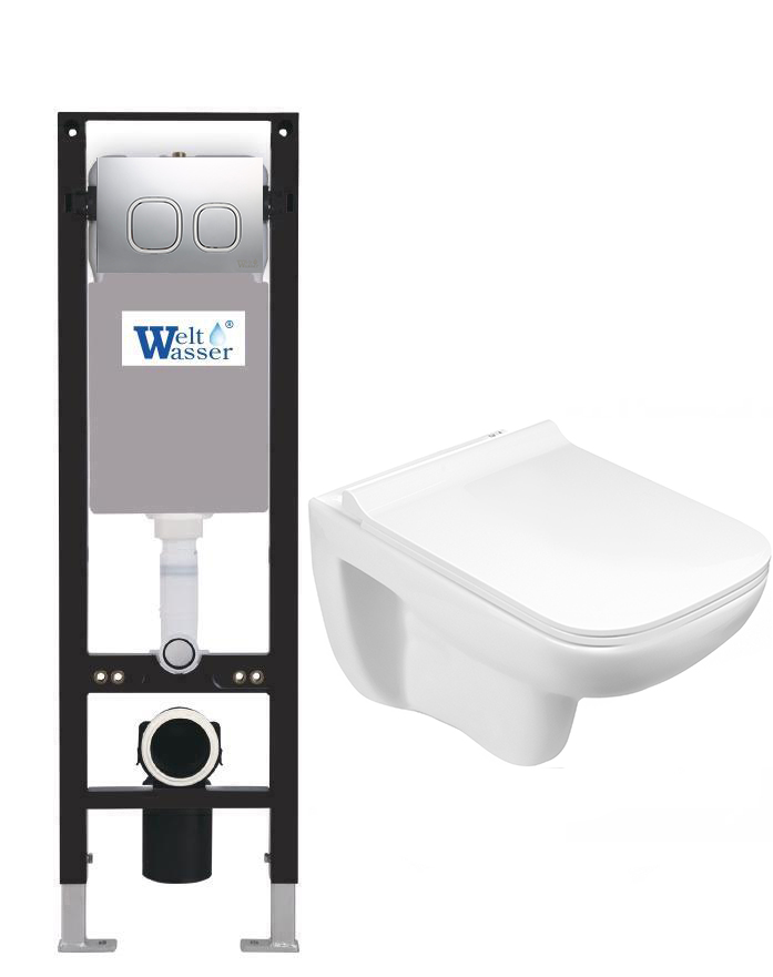 комплект инсталляция welt-wasser amberg 350 для унитаза kehlbach 004 gl-wt с клавишей смыва amberg rd-mt cr, матовый хром