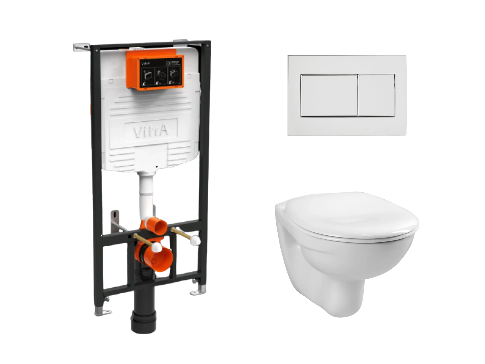 комплект vitra normus l-box 9773b003-7206 инсталляция с клавишей и унитазом softclose