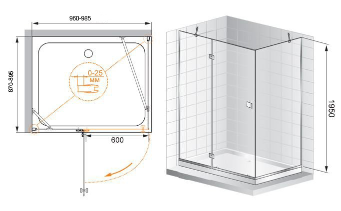 Душевой уголок Gutewetter Guwer GK-664S 125x125 (золото металлик/стекло матовое) фото 9 душевой уголок gutewetter guwer gk-664s 125x125 (золото металлик/стекло матовое) фото 9