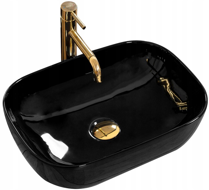 умывальник rea belinda black slim 46,5x33,5 черный