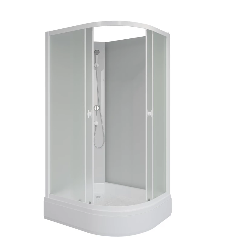 душевая кабина niagara promo p110/80/26l/mt/bk 110x80 без крыши, стекла матовые, профиль белый