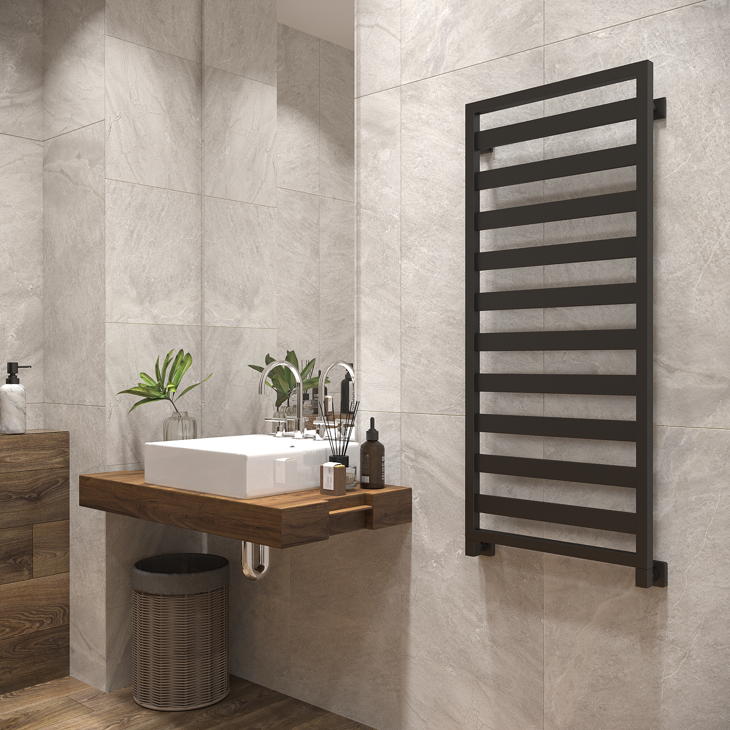 полотенцесушитель водяной stinox tempra 50x120 черный матовый