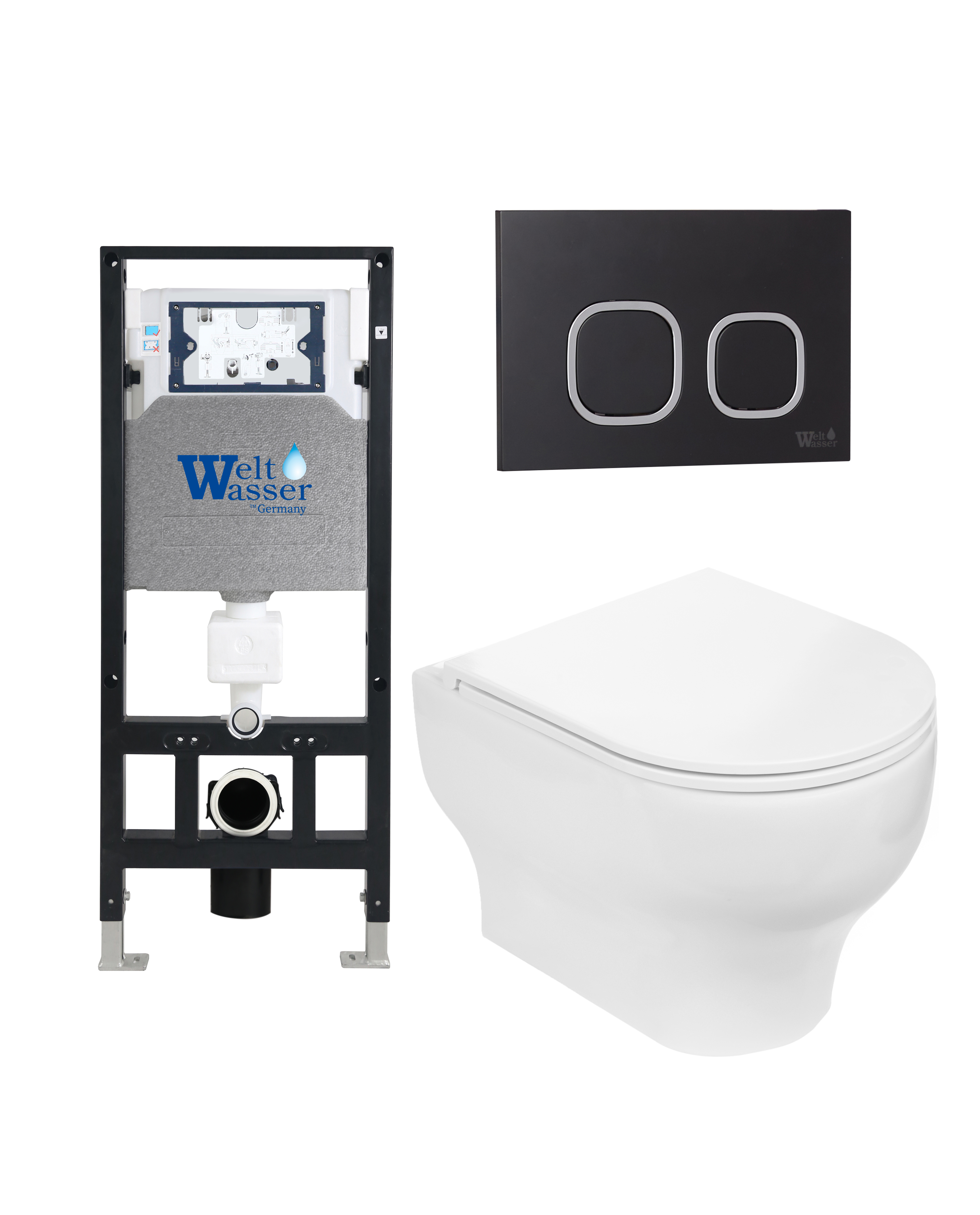 комплект welt-wasser amberg 506 + erlenbach 004 gl-wt + amberg rd-bl с черной клавишей