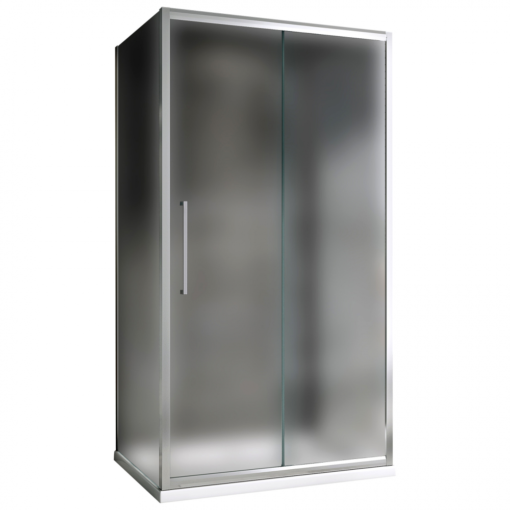 душевой уголок abber schwarzer diamant ag30110mh-s90m-s90m 110x90 стекла матовые, профиль хром
