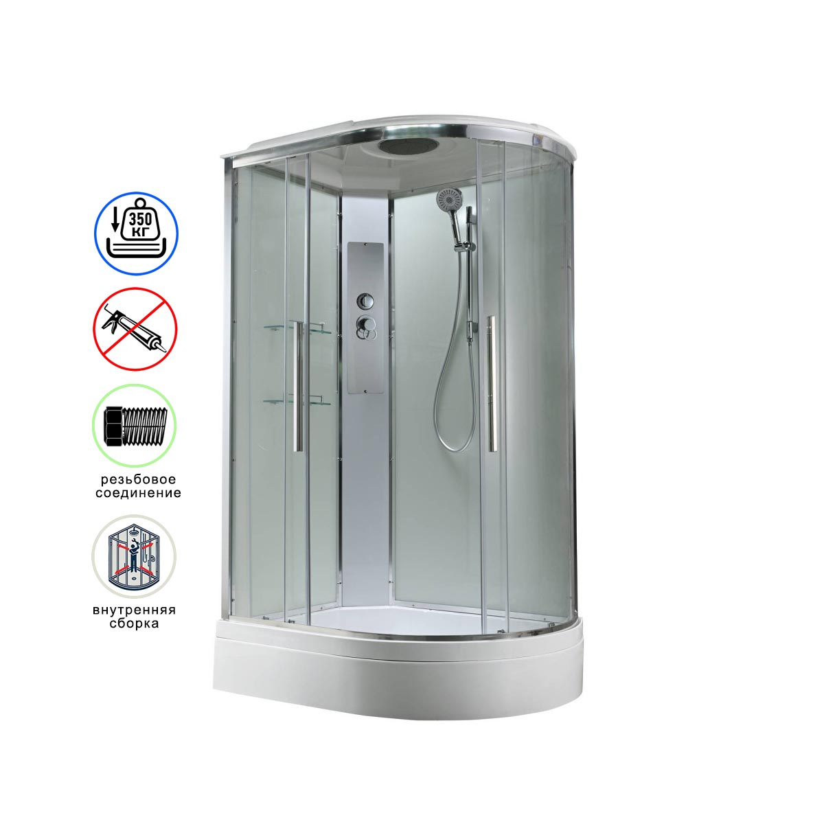 душевая кабина avacan em3912lt ava 120x90 левая, стандарт, стекла прозрачные, профиль хром