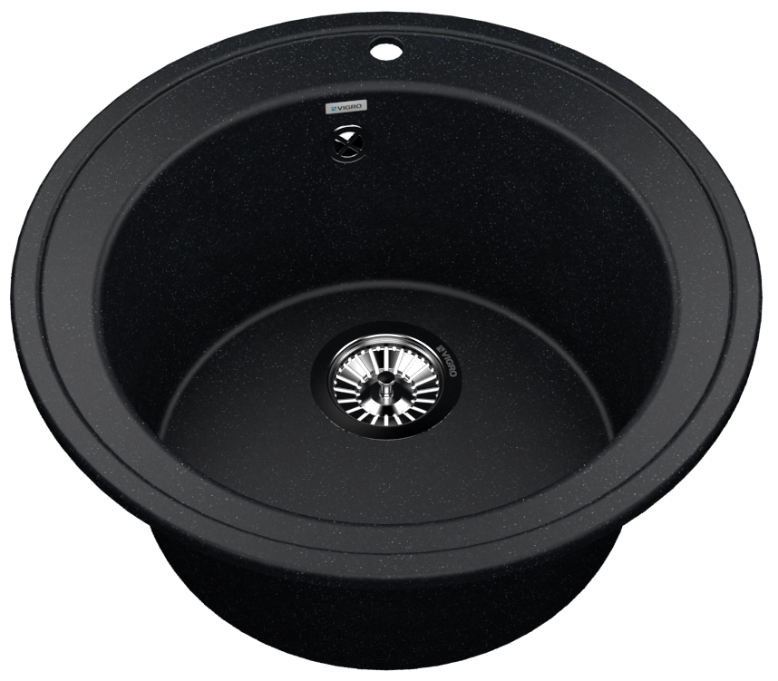 кухонная мойка vigro vg104 50,5x50,5 антрацит
