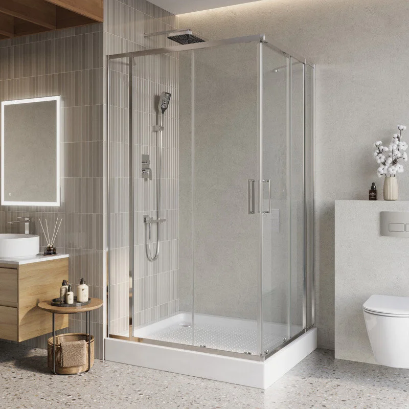душевой уголок belbagno luce-ah-22-125/105-c-cr 125x105 стекло прозрачное/профиль хром
