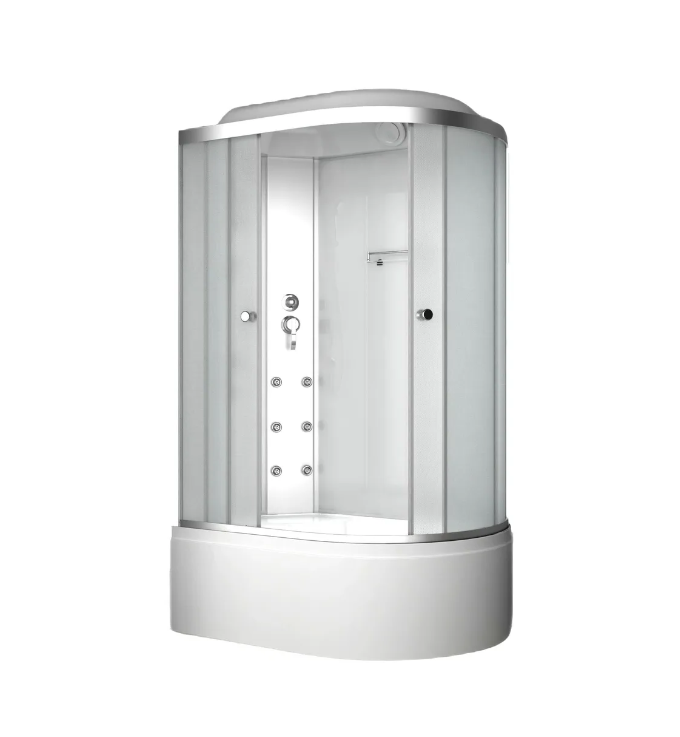 душевая кабина oda 8037bml 120x80 левая, стекла матовые, профиль хром