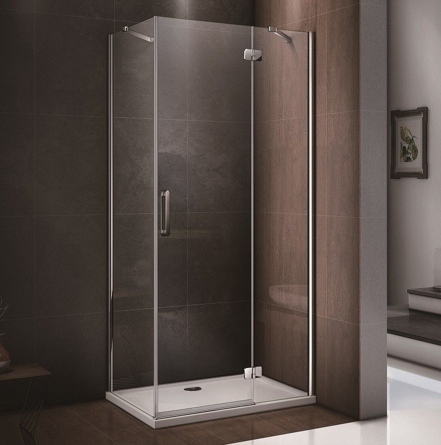 душевой уголок gooddoor saturn wtw+sp 130x80 стекло прозрачное / профиль хром (правый)