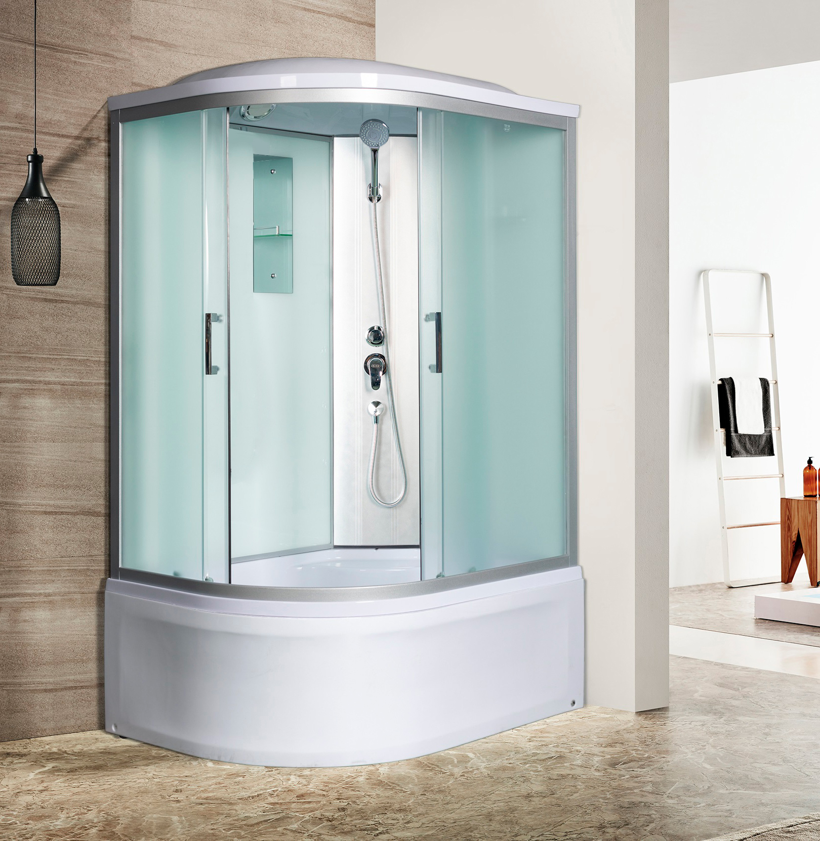 душевая кабина river desna xl 100/80/44 mt r 100x80 правая, стекла матовые, профиль матовый хром
