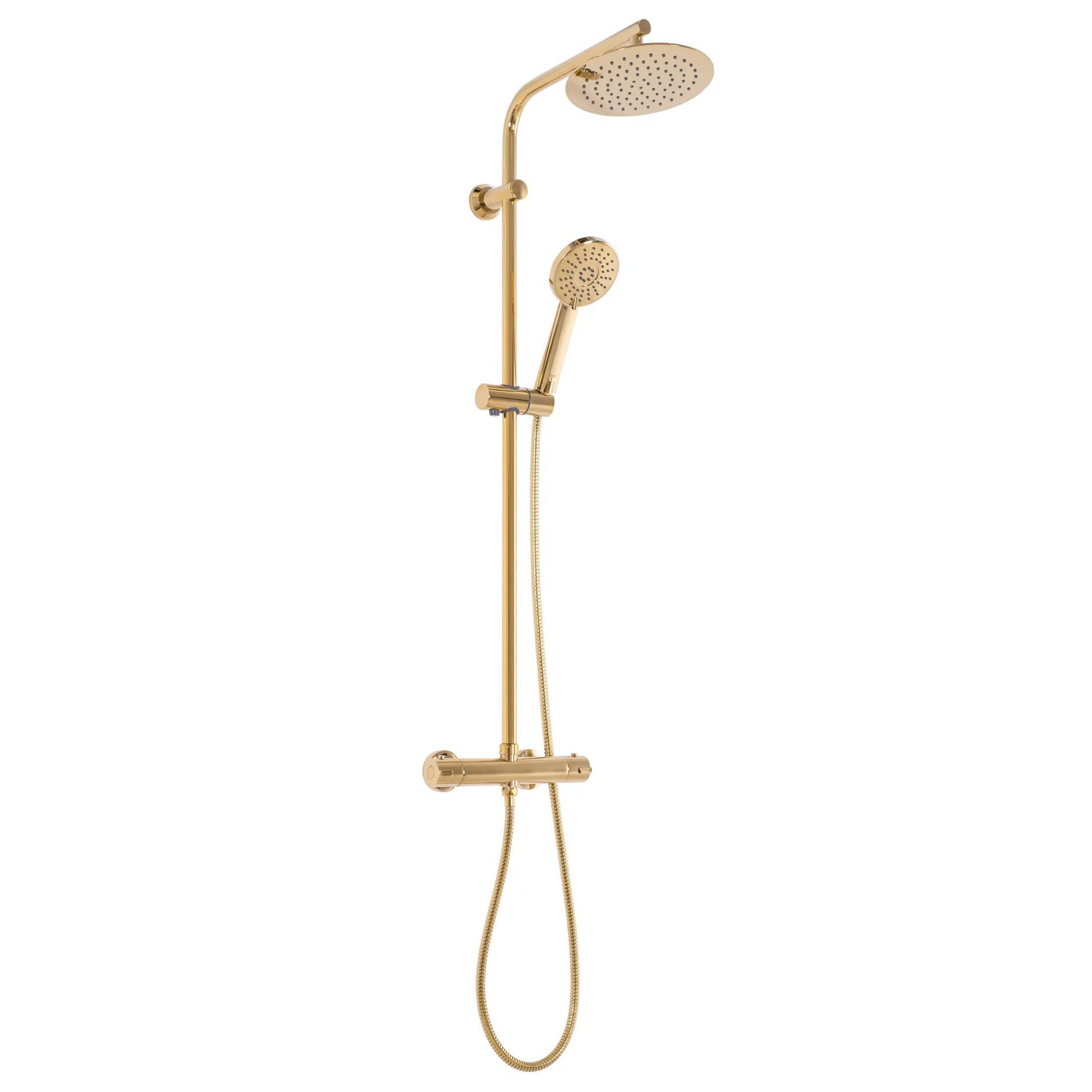 душевая стойка rea bliss rea-p8806 с термостатом, золото