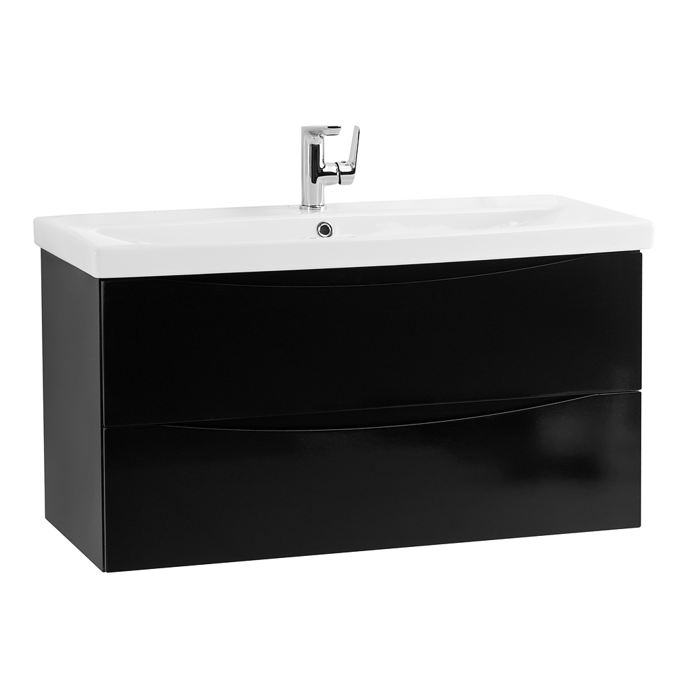 тумба под умывальник belbagno marino-cer-1000-2c-so-nl-p nero lucido