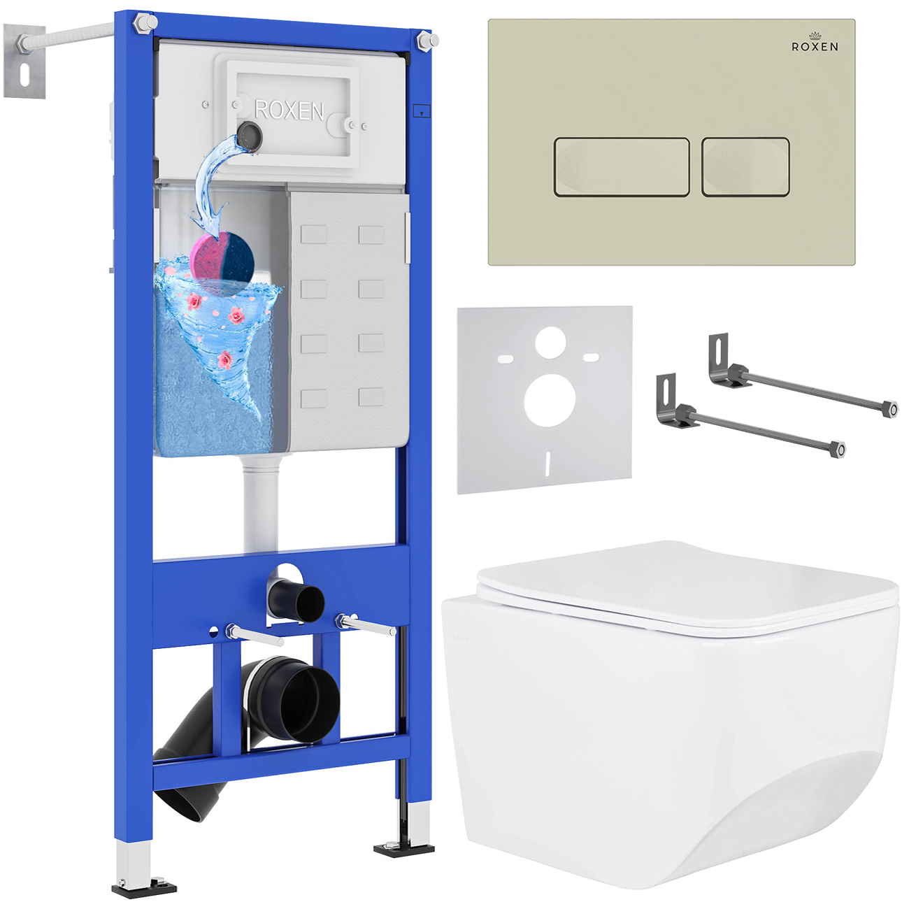 комплект 6 в 1 roxen stounfix dual fresh 966666 с аромадозатором