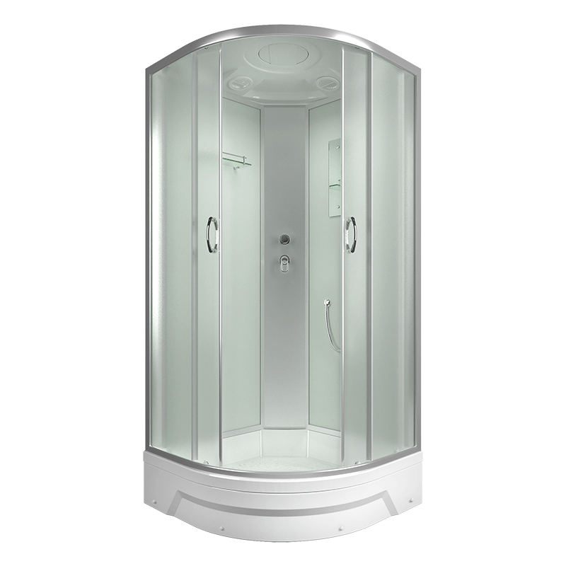 душевая кабина erlit er351026-c3 100x100 стекла матовые, профиль серебристый