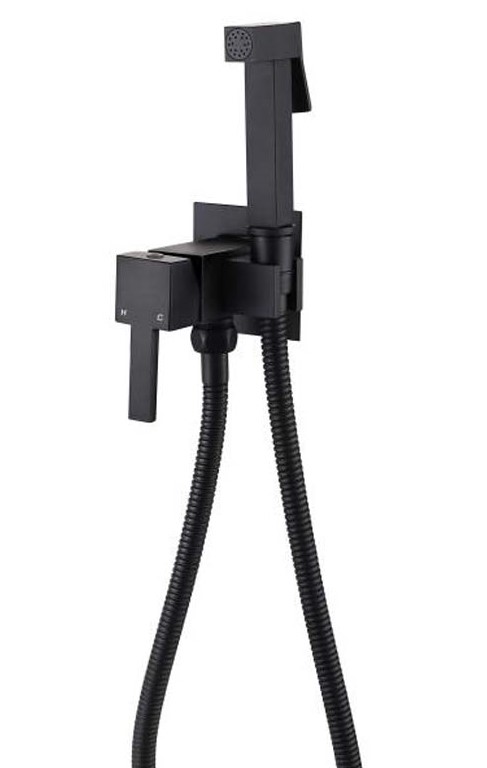 смеситель встраиваемый с гигиеническим душем vivi felice 3515 nero opaco черный матовый